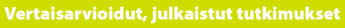 Vertaisarvioidut julkaistut tutkimukset
